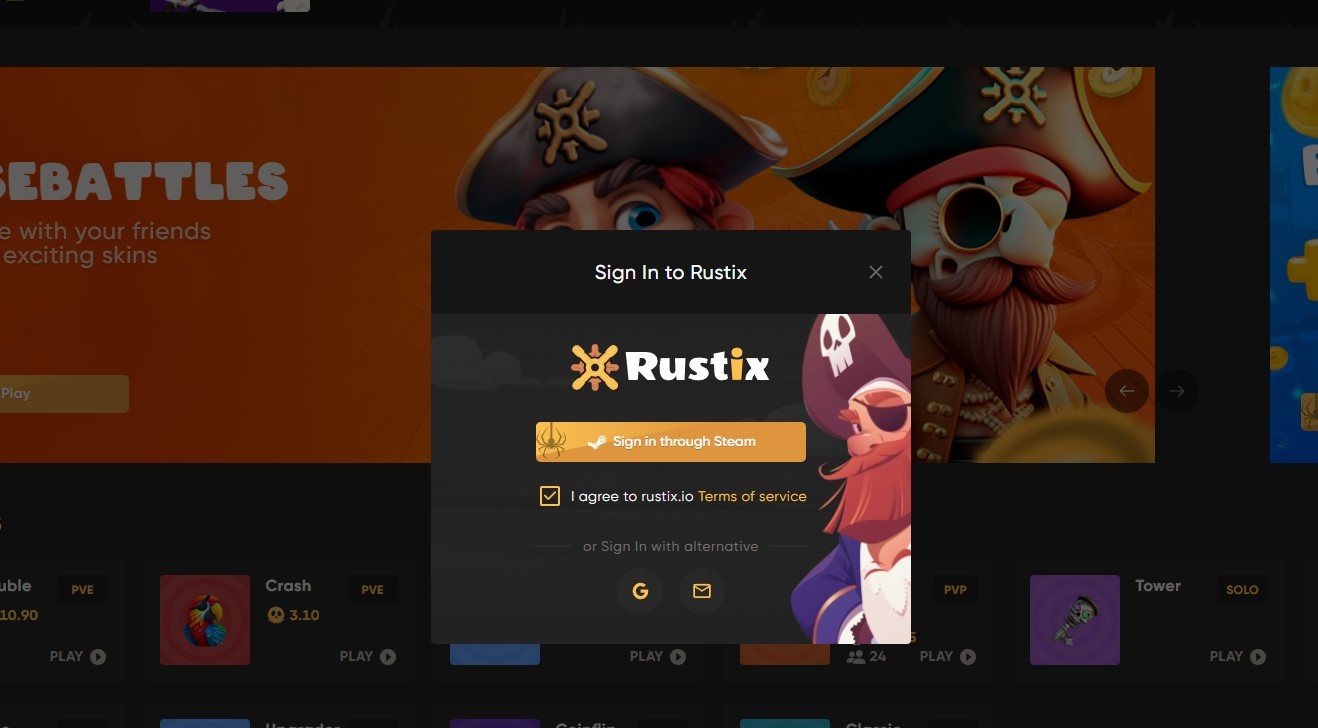 registration on Rustix